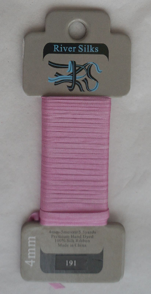 River Silks Ribbon Pink Color 191 Orchid Pink 4mm 5.5 Yards